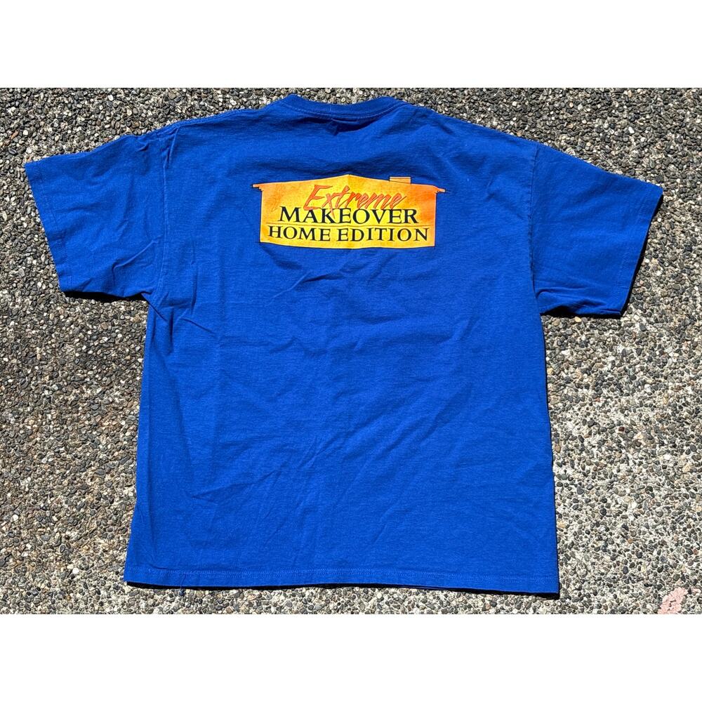 Vintage Y2K Extreme Makeover Home Edition Promo T Shirt Size XL blue